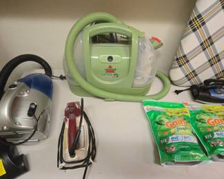 Bissell green machine and other laundry and cleaning items