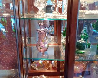 collection of coin glass, Carnivale glass, fenton and more