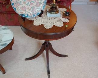 Duncan Phyfe style round table and more