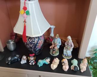 ceramic collectibles and a really nice lamp