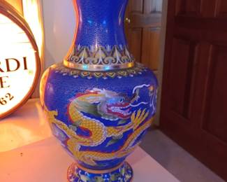 Dragon Cloisonne large vase very nice!!