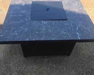 very nice tile top propane firepit with electric light