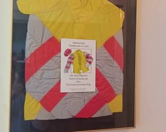 framed vintage Jockey suit from the estate of Gustave Ring Bellmont park 1983