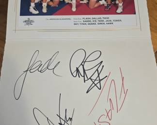 American gladiators photo with 4 original signatures