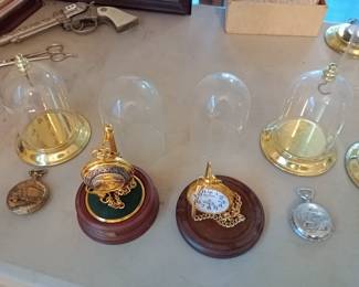 Pocketwatch collection with domed display cases