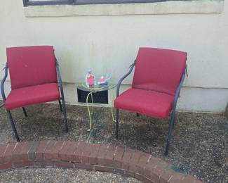 patio chairs and small table