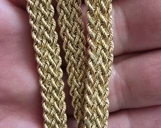 14k gold necklace and matching bracelet