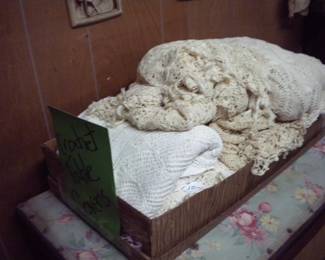 Vintage crochet coverlets and tablecloths