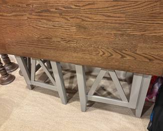DROP LEAF TABLE AND 4 BARSTOOLS