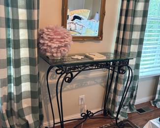 MIRROR AND TABLE (LAMP NOT FOR SALE)