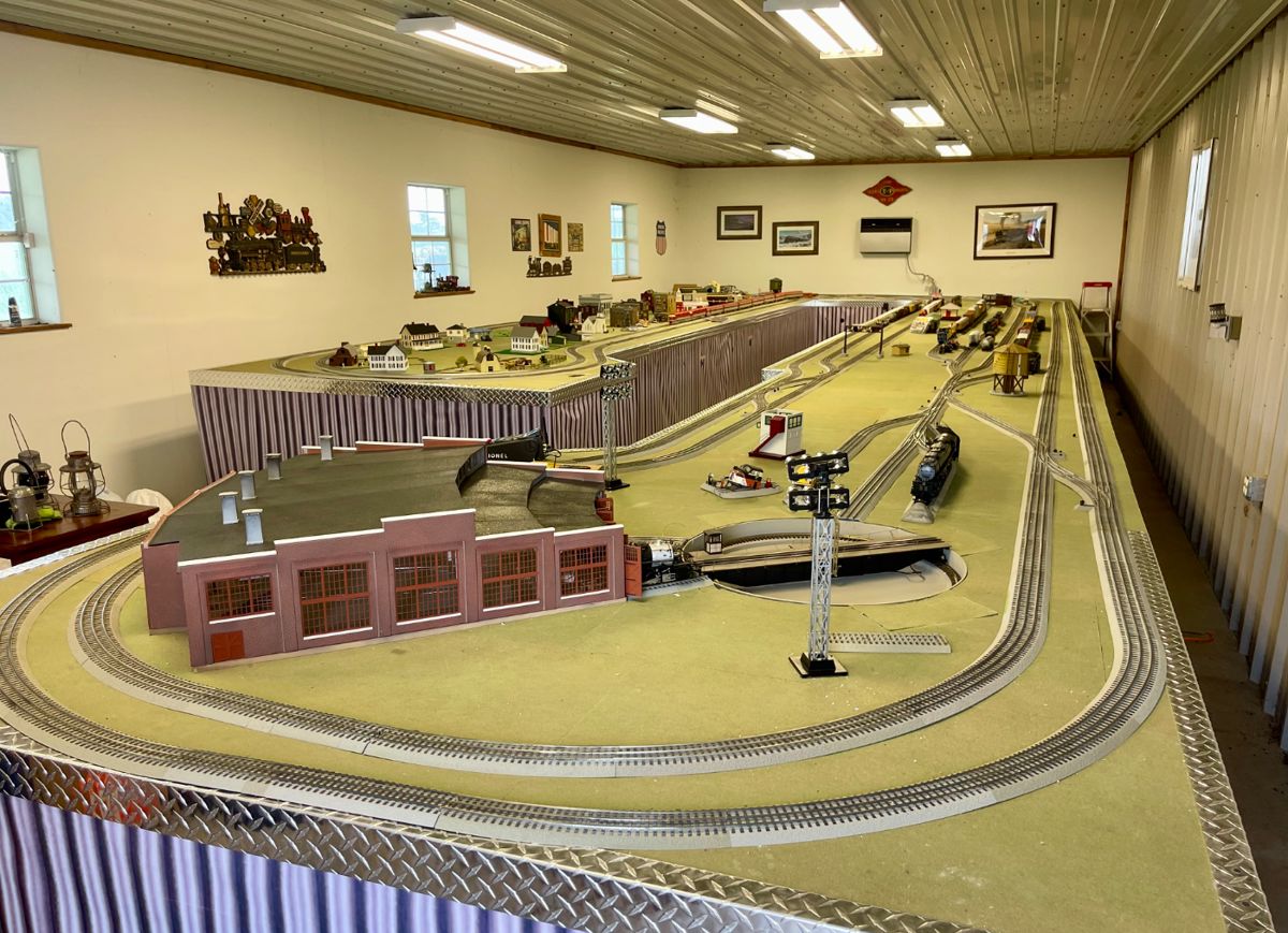 HUGE O GAUGE TRAIN SET UP FOR SALE…………Available immediately….Call for an appointment to come see it. Table is 45’ long and 16’3” wide. This deal contains everything you see here. ITEMS WILL NOT BE SOLD INDIVIDUALLY. Custom table with over 45 O Gauge train cars and engines, including the Lionel Visionline “Big Boy” Steam Locomotive 4002, Texas Special Train Engines 101/101A plus 7 cars, Lionel Rio Grande Engine 3805, Kansas City Southern 1404, Lionel 2101 Chessie System Engine, Ringling Brothers Circus Cars, 10+ controllers, a light up working roundhouse and over 40 houses and buildings….WoW!! We didn’t even mention all the track……Hundreds of feet of track included! Buyer is responsible for the dismantle and loading of this train set and table. Must be picked up by Saturday May 17th.