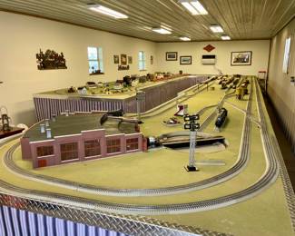 HUGE TRAIN SET UP FOR SALE…………Available immediately….Call for an appointment to come see it. Table is 45’ long and 16’3” wide. This deal contains everything you see here. ITEMS WILL NOT BE SOLD INDIVIDUALLY. Custom table with over 45 train cars and engines, including the Lionel Visionline “Big Boy” Steam Locomotive 4002, Texas Special Train Engines 101/101A plus 7 cars, Lionel Rio Grande Engine 3805, Kansas City Southern 1404, Lionel 2101 Chessie System Engine, Ringling Brothers Circus Cars, 10+ controllers, a light up working roundhouse and over 40 houses and buildings….WoW!! We didn’t even mention all the track……Hundreds of feet of track included! Buyer is responsible for the dismantle and loading of this train set and table. Must be picked up by Saturday May 17th.