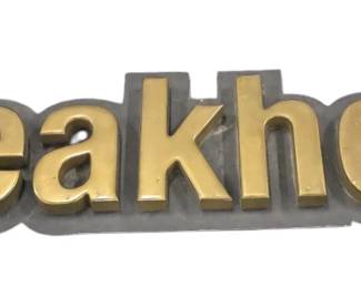 Plastic Sign with Metal back, biggest letter 13", smallest letters 8"