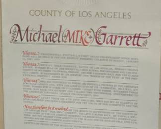 Michael Garrett County of Los Angeles Super Bowl acknowledgement