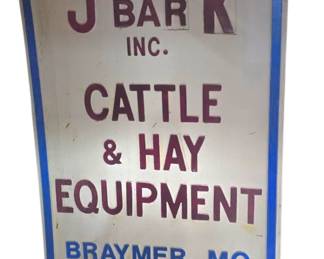 J and K Bar inc plastic advertising 3 feet by 18 inches