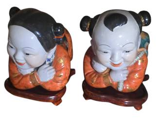 Asian porcelain children sculptures