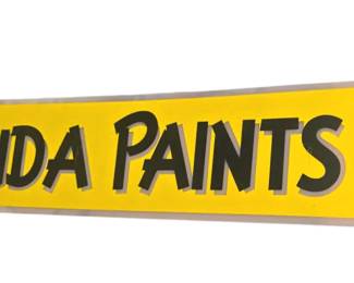 Plastic Panda Paints sign 4 foot by 10 inches