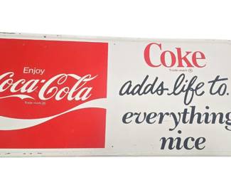 Vintage Coke metal sign 35" by 17"