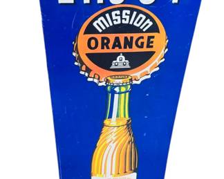 Tin Enjoy Mission Orange soda advertising Vintage