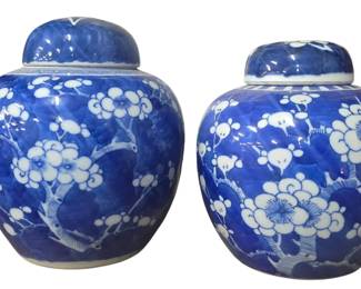 Chinese Porcelain Blue Prunus jars
