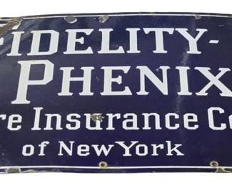 Vintage Porcelain Fidelity Sign 18" x 13"