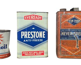 Vintage Oil, and Anti-freeze Cans