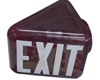 vintage glass exit sign