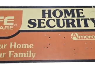 Home security wooden sign 3 foot by 13 inches