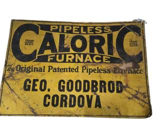 Caloric sign 2 by 15 Tin sign
