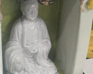 Chinese porcelain Monk and Temple