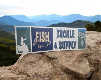 Huge 12 foot by 4 foot Fish and Tackle sign