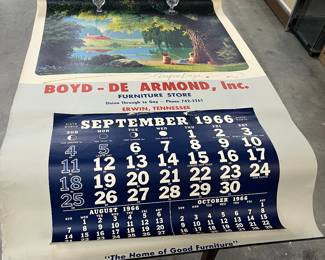 1966 Advertising Calendar for Boyd - De Armond Furniture Store in Erwin TN