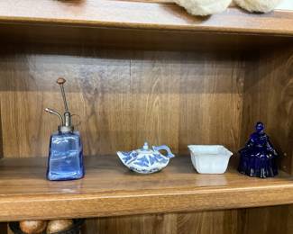Cobalt Blue Plant Mister - Blue & White Porcelain Teapot - Nantucket Xmas Stoneware Mini Loaf Pan - Cobalt Blue Lady Covered Dish