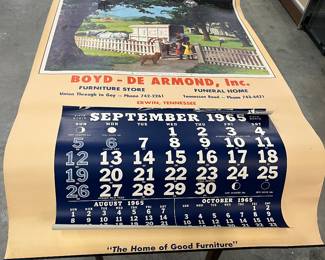 1965 Advertising Calendar for Boyd - De Armond Furniture Store Funeral Home in Erwin TN