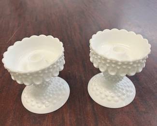 Fenton Hobnail Milk Glass Compote