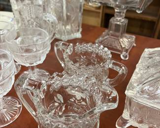 American Brilliant Cut Glass Creamer & Sugar