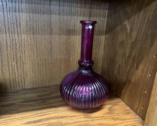Amethyst Glass Genie Bottle Vase