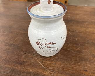 South Road Studio Art Pottery French Butter Keeper or Honey Pot