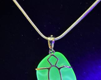 Green Uranium Glass Necklace