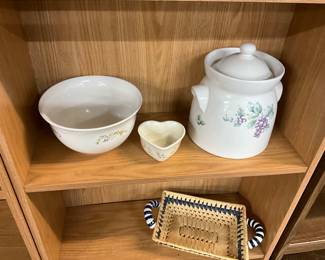Rosenthal "Helena" Soup Tureen - Heart Shaped Custard Cup - Pfaltzgraff Grapevine Canister w/Lid