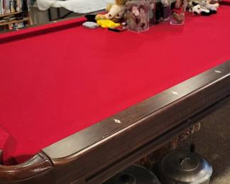 Beautiful pool table with assessories (ping pong topper)