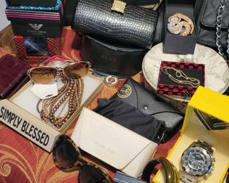 Designer handbags, sunglasses, watches and wallets