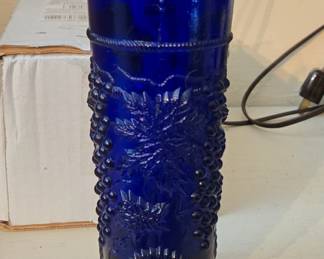 Northwood Cobalt Three Footed Vase/Hat Pin Holder