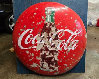 Coca Cola Button Porcelain Sign