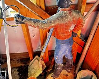 Concrete Black Americana Lawn Jockey Statue