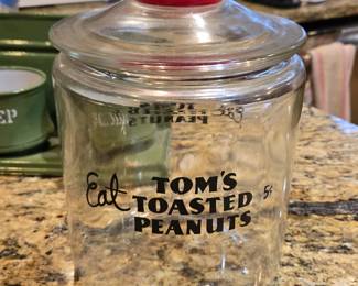 Eat Toms Roasted Peanuts 5 Cents Countertop Jar