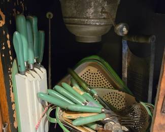 TONS Of Green Handle Kitchen Tools And Utensils
