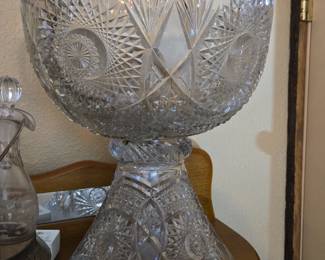 Signed Cut Glass Punch Bowl