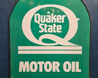 Quaker State Motor Oil Metal Tombstone Sign