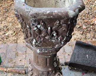Ornate Concrete Pedestal Planter